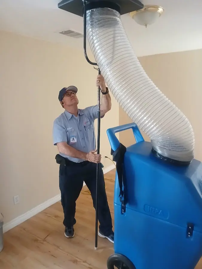 Mini Split Installation technician using HEPA equipment in Gun Barrel City